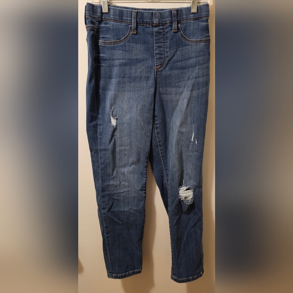 Judy Blue Jeans Womens Sz 7/28 Ankle Skinny Fit Stretch Distressed Blue Pull On